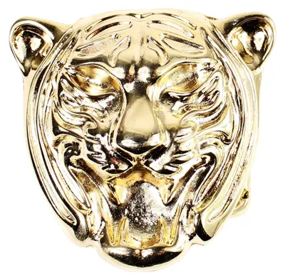 Produktbild von FRONHOFER Gürtelschnalle Tigerkopf gold, Koppelschnalle Damen, 4 cm