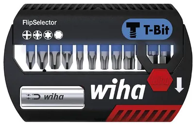 Image de Wiha Bit Set FlipSelector T-Bit 25 mm mélangé 13 pcs. 1/4" (41826)