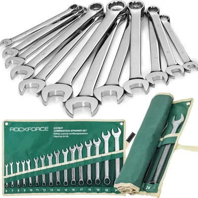 Zdjęcie produktu dla FORSAGE | Zestaw kluczy płasko-oczkowych, 6-24 mm, ze stali CrV, 16-częściowy