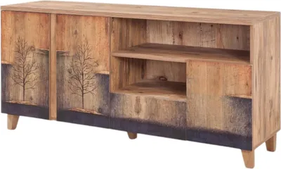 Image de Bucarest - Meuble TV, 160x45x76 cm Chêne Marron, un Tiroir