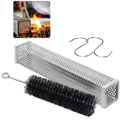 Produktbild von 304 Edelstahl, geräuchertes Grillrohr, sechseckiges Edelstahlgeflechtrohr, hochtemperaturbeständig und leicht zu reinigen
