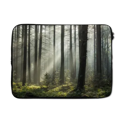 Produktbild von MuchoWow® Laptop Hülle 13 Zoll Wald - Pflanzen - Nebel Laptoptasche - Laptophülle - Sleeve - Rundumschutz