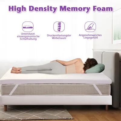 Produktbild von WENTA Topper Gelschaum Matratzentopper Matratzenauflage Matratzenschoner 180X200 cm, Höhe7.5cm, Memory-Schaum, inklusive abnehmbarem und weichem Bezug