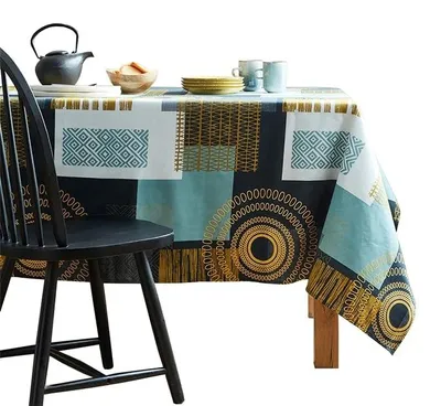 Produktbild von Omgoods – Magischer, ethnischer Tischläufer mit Acryl-Beschichtung, 160 x 160 cm, Granitfarben