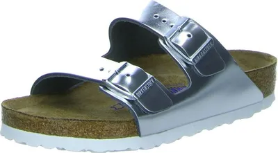 Produktbild von Birkenstock Two Adj Strap Arizona BS Ledersandalen in Silber – 8 UK - 42 EU - 11/11.5F -9/9.5M US / Silver