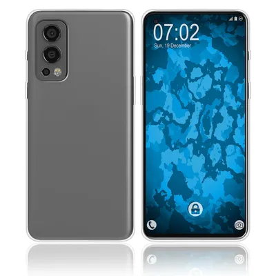 A smartphone shown from the back and front, with its screen displaying the time and date.