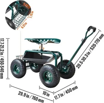 Produktbild von Famanu Werkstuhl mit Rädern - 360 Grad drehbar, verstellbar, max. 136 kg