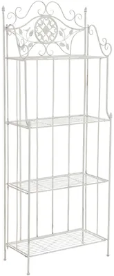 Produktbild von CLP Pflanzenregal Metall klappbar Flora, Blumenregal 4 Ebenen, Standregal antik weiß