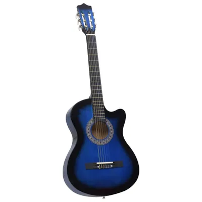 Zdjęcie produktu dla The Living Store Gitara Akustyczna Cutaway z 6 strunami Blue-Shaded 38"