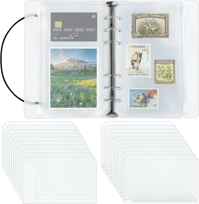 Obrázek produktu pro Kroužková vazba A6, 21 dílů, voděodolná, s 6 kroužky, průhledná, vhodná pro scrapbooking