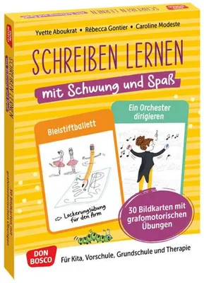 Immagine prodotto di Schreiben lernen mit Schwung und Spaß. 30 Bildkarten mit grafomotorischen Übungen