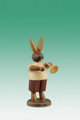 Produktbild von Osterdekoration Osterhase Musikant mit Jazztrompete Höhe 7,5cm NEU