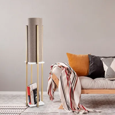 Immagine prodotto di Opviq, 7134- 7134LMP, Bianco,Oro, Lampade da terra, 25 x 25 x 130 cm, Corpo in metallo