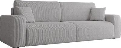 Produktbild von MIRJAN24 Sofa Piano Cord, Schlafsofa mit zwei Bettkästen und Schlaffunktion, Rückenlehne in Form beweglicher Kissen (Farbe: Poso 110)