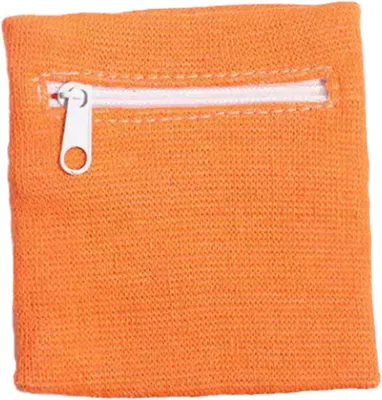 Imagen del producto de Banda para el sudor con cremallera, de 8x8 cm, con compartimento de almacenamiento, para las muñecas