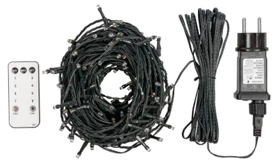 Produktbild von Idena 31269 - LED Lichterkette mit 200 LEDs in Weiß und Warmweiß, 8 Stunden Time