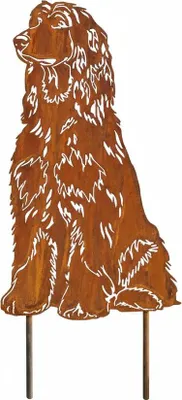 Produktbild von Edelrost Afghanischer Windhund - Rost Deko Hund Rostfigur Gartendeko für Draußen - stabile Metall Gartenfigur aus Stahl - Wetterfest für Beet Terrasse - 44x25cm