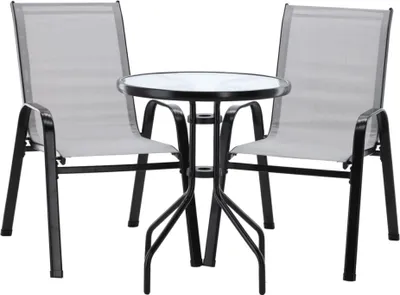 Produktbild von Gartentisch und 2 Stühle Taucher grau