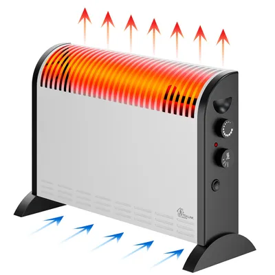 Productafbeelding van Extralink EX.30318, Elektrische convector, Verwarmingsdraad van nichroom, Interne toepassing, Vloer, Zwart, Wit, Kunststof, Staal