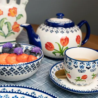 Heinen Delfts Blauw – Tasse mit Untertasse Orange tulp – Bild 2