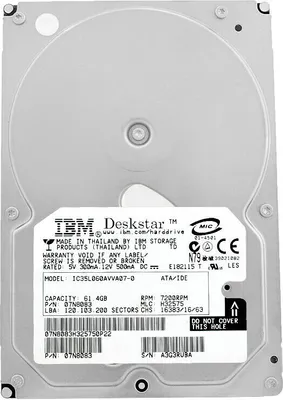 Immagine prodotto di Disco rigido IBM 60Gb IC35L060AVVA07-0 7200Rpm ATA 3,5" pollici 07N8083