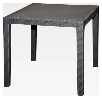 Produktbild von Gartentisch Rattan anthrazit - 79x79x72 cm - Kunststoff Balkontisch