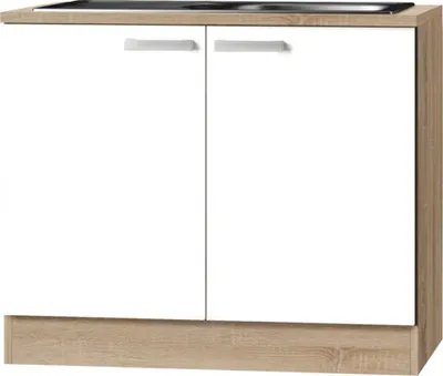 Produktbild von Optifit Spülenschrank inkl Spüle Zamora214 BxTxH 100 x 60 x 84,8 cm weiß matt zerlegt Anschlag reversibel KUZM SAPL106-9