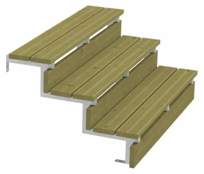 Produktbild von Plus Außentreppe Kiefer/Feuerverzinkt 3 Stufen 120 cm breit