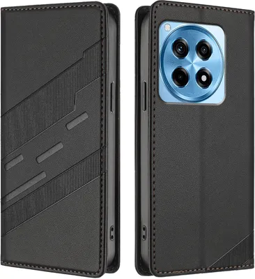 Obrázek produktu pro Pouzdro pro OnePlus 12R,Polyuretankožené peněženkové pouzdro s přihrádkou na karty a funkcí stojánku Schwarz