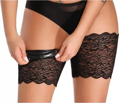 Produktbild von Oberschenkelbänder - Band Gegen Scheuerstellen an den Oberschenkeln - Spitzenband - Plus Size-Band - Schwarz - 5/6