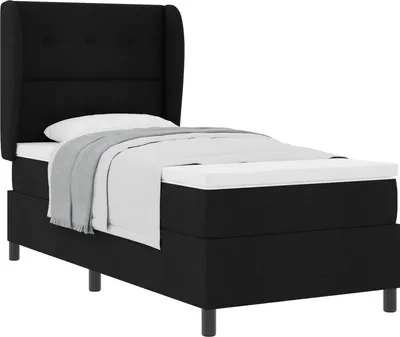 Obrázek produktu pro Postel s boxspringem s čelo Černá 80 x 200 cm textil