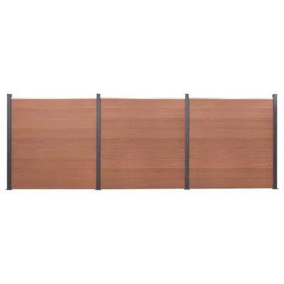 Zdjęcie produktu dla Zestaw paneli ogrodzeniowych, brązowy, 526x186 cm, WPC