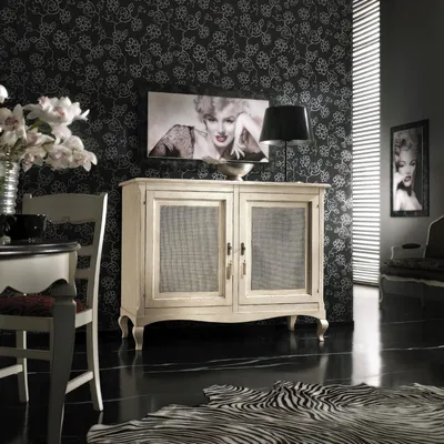 Productafbeelding van Kast met lades, houten dressoir, zijtafel, kast, kasten, massief hout, commode, woonkamer