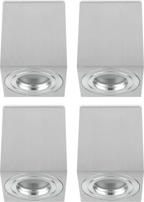 Produktbild von Sweet LED Aufbaustrahler Bad eckig GU10 Alu IP44 Deckenstrahler Aufbauspot 4er
