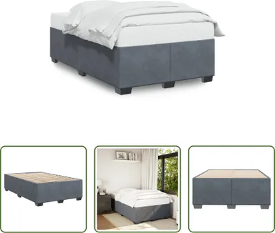 Produktbild von The Living Store Bettgestell Dunkelgrau 120x190 cm Samt