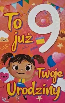 Produktbild von Geburtstagskarte „9“ für Mädchen – YEKU