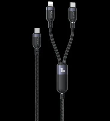 Image de Yesido 2-In-1 Usb-C To Usb-C / Lightning Charging Table 100W, 1.2M