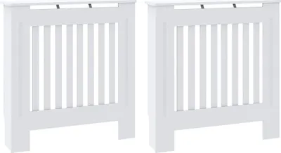 Obrázok produktu pre Kryt radiátora 2 pcs Biela 78 x 19 x 81,5cm Kompozitné drevo