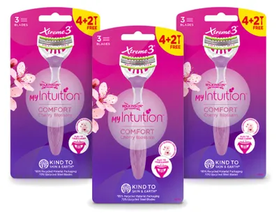 Imagen del producto de 3 afeitadoras desechables Wilkinson Sword Xtreme 3 My Intuition para mujeres - Paquete económico - 3 unidades