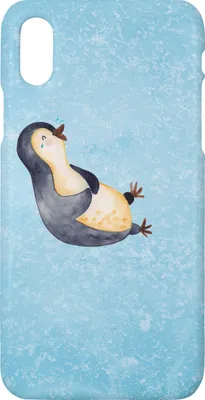 Produktbild von Mr. & Mrs. Panda Iphone 10 Handyhülle Pinguin Lachen - Eisblau - Geschenk, Haha, Handy, Lol, X, Freude, Cover, Hülle, Witzig, Pinguine