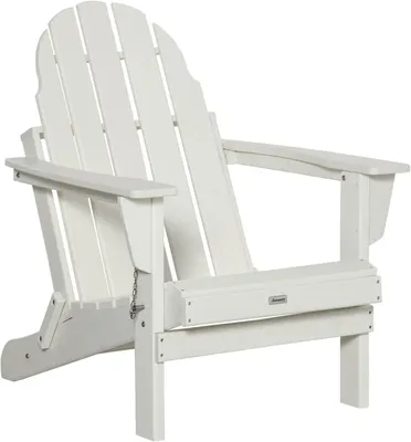 Image de Fauteuil de jardin Adirondack blanc - Fauteuil de jardin - Fauteuil de balcon - Fauteuil de terrasse - Fauteuil pliable - Pliable - Plastique HDPE
