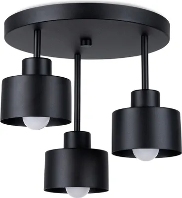 Produktbild von Deckenleuchte SAVAR 3 schwarz 3xE27 15W Stahl 29x32x32cm Sollux Lighting