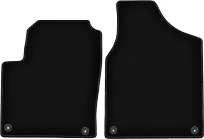 Image de Wielganizator Tapis avant de sol velours sur-mesure pour Volkswagen Sharan I (1995-2010, monospace) noir, jeu 2 pièces, fixations