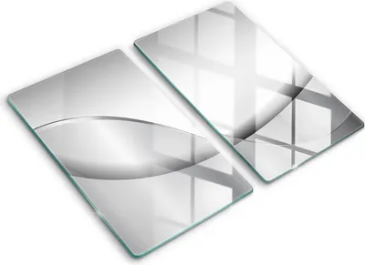 Produktbild von Glasschneideplatte - Herdabdeckplatte - 2x30x52 cm -Schneidebrett - Spritzschutz -Abstraktionsdesignlinien