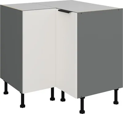 Produktbild von LUNARA Eckunterschrank – 90 x 90 cm, weiß/anthrazit