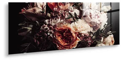 Zdjęcie produktu dla STYLER Obraz na szkle 50x125 cm motyw Bouquet nowoczesna dekoracja ścienna do salonu sypialni biura Glasspik