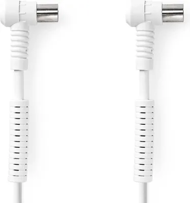 Produktbild von Nedis Koaxial Kabel | IEC (Coax) Stecker | IEC (Coax) Buchse | Vernickelt | 120 dB | 75 Ohm | 4-fach geschirmt | 1.50 m | rund | PVC | Weiss | Plastikbeutel NE550677547