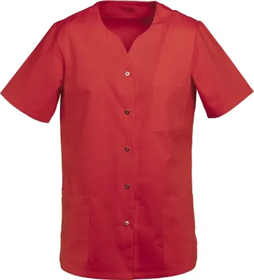 Produktbild von Damen Kasack halbarm rot, Gr.XL : rot : XL : 50% Baumwolle 50% Polyester 175 g/m²