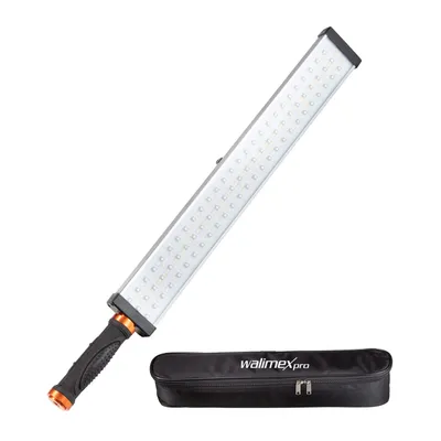 Image de Walimex pro LED Rainbow Stick RGB - 495 x 62 x 35 mm - 18 W - 1048 lumen - Tube lumineux Bi-Color avec contrôle via application, CRI, TLCI 97+, fonctionne avec adaptateur secteur ou 2 batteries NP-F
