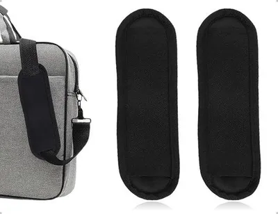 Produktbild von 2 Stoffschulterriemen, abnehmbare Schultergurte, Ersatzgurte, Gitarrenchenriemen, Riemenkissen für Rucksäcke, Kamerataschen, Schultertaschen, schwarz, 23 x 7,5 cm
